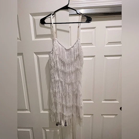White flapper dress Gatsby party dress roaring 20 s party dress